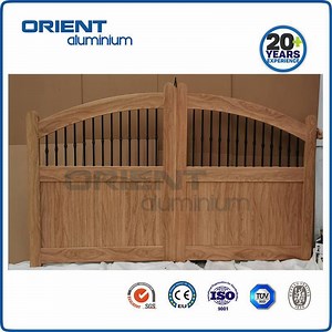 [Hot Item] Wood Grain Aluminium Driveway Gate in Factory Price