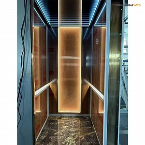 [Hot Item] Modern Touch Screen Elevator with Aluminum Frame in Sleek Grey and Pink