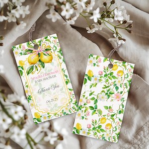 Pink Lemonade Baby Shower Favor Tags: Floral Thank You, Editable Canva Template (digital Download) B06 - Etsy