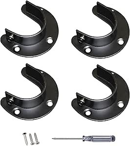 Curtain Rod Holder Stainless Steel Closet Pole Sockets Rod Socket End Supports U Shape