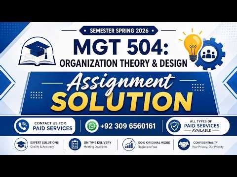 MGT504 Assignment 1 Solution Spring 2026 | 100% Correct By VU Bright Sparks