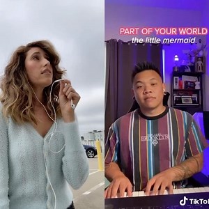 4.3K views · 132 reactions | More Disney Duets in PUBLIC 隆‍♀️ “Part of your World” with YouTube legend @ajrafael  #disney #ariel @disneylittlemermaid | Lauren Paley | Facebook