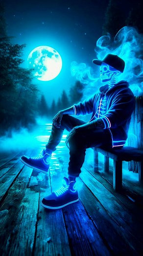 256K views · 7.5K reactions | Glowing Skull ☠️ Hoodie Boys #neon #design #aiart #AI #lightning #reels | Violent Roar FF | Facebook