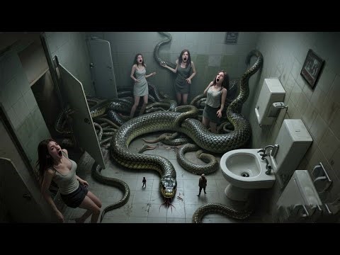 A poisonous snake broke into a public bathroom, scaring the beauties to death!【巨蛇闯女校】