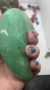 Fabby Green Calcite Moon €20 Green Calcite represents pleasure and gladness. This gemstone can provide you with energy and vitality. In addition, this crystal is a bringer of calm and compassion and also attracts love. It is renowned as the stone of good fortune and luck. Green Calcite instills compassion and concern for those around you. In addition, this lovely gem has a strong love vibe. Green Calcite has potent immune system activating properties that work well in healing and aid the body in