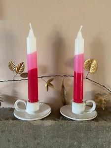 Hand Dipped Dinner Candles - Pink and Red Ombre Vegan Set - Etsy Canada