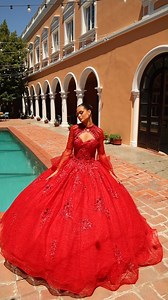 3.9K views | AMA-54328 Red quinceanera ball gown with long sleeves and sweetheart neckline. #quinceanera #quinceañera #quinceañeradress #quinceaneradresses #quinceańera #reddress #reddresses | PromGirl | Facebook