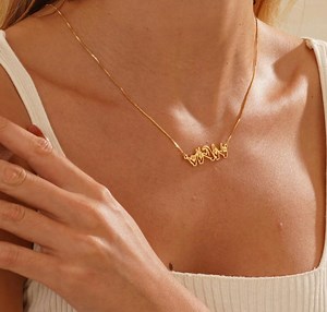 Personalized Sign Language Name Necklace | Gold Date Jewelry - Etsy Australia