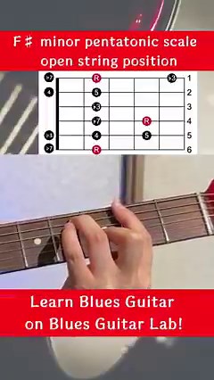 How to play F♯ minor pentatonic scale in open string position #bluesguitarlessons #pentatonicscale #guitarscales | Blues Guitar Lab By Satoshi Nakamoto