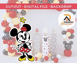 Minnie Mouse - Mickey Mouse Decoration, Mickey Mouse Theme Decoration, Birthday Party, Standing Prop, Digital Download Minnie Mouse - Etsy