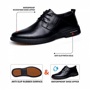 [Hot Item] Slip Resistant Lightweight Black Leather Chef Kitchen Shoe for Men Work Safety Shoe Chaussures De Chef