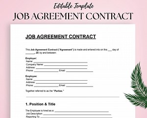 Modèle de contrat de travail : DOC et PDF modifiables (téléchargement numérique