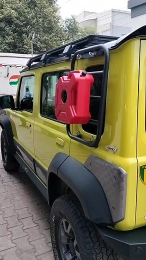 2K views · 21 reactions | JIMNY Beautifully modified with OVERLAND front and rear Bumper, Fuel Tank Rack, Ladder, Roof rack, Front Protection Plate Reverse Light, Jerrycan, Bumper Wynch. Complete Makeover done at Azad4x4. Contact 9311816665 #lovejimny #azad4x4 #jimnyoffroad #adventuretime #jimnylife | Azad 4x4 | Facebook