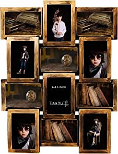 TY ARTS & CULTURE 12 Opening Decorative Wall Hanging Collage Puzzle Picture Photo Frame, 4 x 6 inches | Bronze