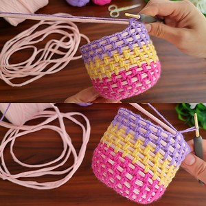 SUPER IDEAS!🥰How to make eye-catching crochet✔Super easy Very useful crochet decorative Basket,Box. | Crochet knitting love