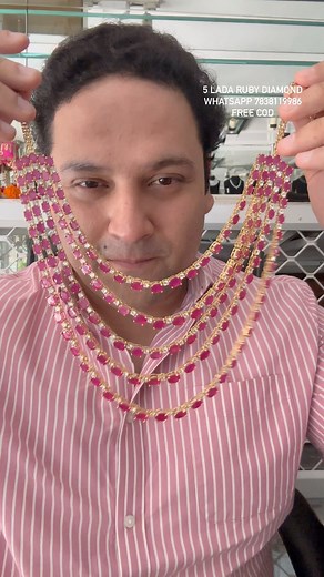 23K views · 546 reactions | 5 Lada ruby diamond Haar is impeccably well made , the finish is truly royal . WhatsApp 7838119986 Free cod in India #osrjewellers #jewellery #earring #necklace #ruby #designerjewellery #reel #reels #designerjewellery #shopping #sale #offer #instagood #instagram | OSR JEWELLERS | Facebook