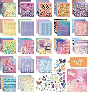 60 Sheets Kpop Stickers Spool Book 3800+ Cute Stickers Kawaii with Colorful and Various Patterns self Adhesive Korean Stickers and Japanese Stickers DIY Deco Stickers to Beautify Your Life(Pink)