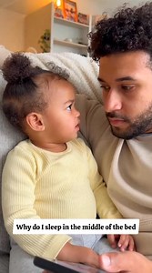 799K views · 16K reactions | Daddy please answer... Why does she sleep in the middle of the bed and wake up by the side of the bed, and Mom is in the middle, answer this question. 梁樂 #baby #momlife #funny #newyear2026 | BabyPop TV | Facebook