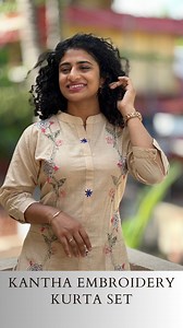 2.6K views · 21 reactions | Kantha Embroidery Kurta Set OS257 - https://aham.store/products/kantha-embroidery-kurta-setos257 | Aham Designer Boutique | Facebook