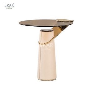 [Hot Item] Conical Tempered Glass Top Corner Table - Modern and Stylish