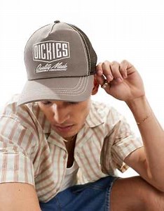 Dickies seasonal central logo cap with contrast stitching in brown | ASOS