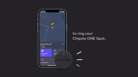 Chipolo ONE Spot (2021) - Key Finder, Bluetooth Tracker for Keys, Bag - Works with the Apple Find My app (only for iOS) (Almost Black)
