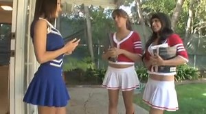 Three Horny Cheerleaders Get Their Pussies Licked