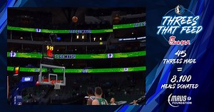 Fight Hunger from Long Range! 🎯 For every three made at a home game this season, we've partnered with Chick-fil-A to donate meals to local nonprofits through "Threes That Feed" #MFFL | Dallas Mavericks