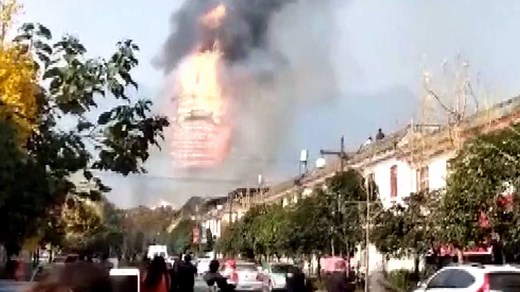The tallest pagoda in Asia burned to the ground—and the cause is still unknown. | National Geographic
