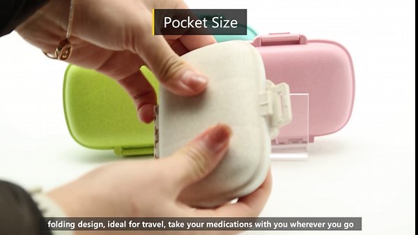 DIY Pocket Pharmacy with Brand Labels, Dampproof Mini Travel Pill Organizer, Foldable Medication Storage 7 Day Pill Case, Beige, 4.5''x3.5''