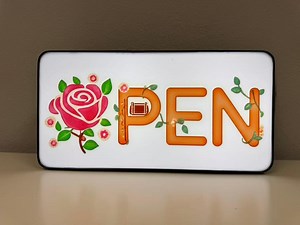 Custom Floral Open Sign, LED Business Lightbox, Acrylic Storefront Decor (16x8" ) - Etsy Canada