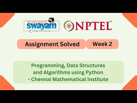 Programming, Data Structures And Algorithms Using Python Week 2 || NPTEL 2025 #nptel #myswayam