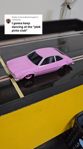 Pink Pinto Club at Route 66 model raceway #slotcardragracing #slotcars #slotcarracing #slotcartrack #becauseracecar | Cris Markel