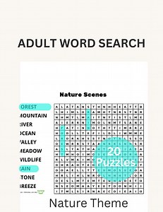 Adult Word Search Printable – Nature Puzzle Pack - Etsy