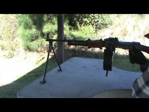 Russian RPD light machine gun burst