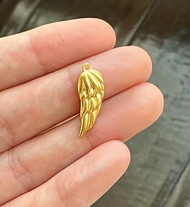 Small Angel Wing Charm,satin 18K Gold Plated,boho Pendant,angelic Finding,doublesided,diy Jewelry,usa Made,angelic Religious Charm,wholesale - Etsy Canada