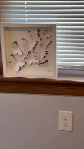 $13 • Vintag 1999 Y2K Olunda IKEA White Framed Butterfly Wall Art Picture 3D Shadowbox SO Charming in any room! Baby's Room, Sunroom, bathroom - brightens any room ! I will try to get a better picture The deep pinky purple color doesn't show well. A very hard to find vintage Olunda wall art by IKEA. Dated 1999. Signed L.F. It is white 3D butterfly wall art cut with a plum color below the fluttering butterflies. It is glass with a white finished wood frame shadowbox. 12” x 12” square. Made in Pol