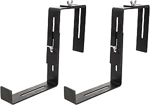 Cabilock 2PCS Window Box Brackets, Adjustable Iron Planter Box Brackets, Flower Pot Holder, Railing planters Hanging Rack for Indoor Outdoor Balcony Deck