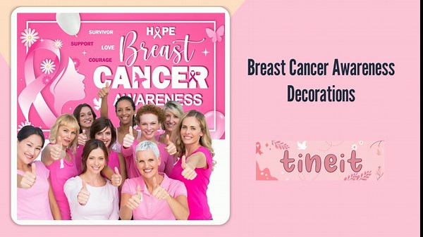 Large 71" X 43" Breast Cancer Awareness Banner, Breast Cancer Awareness Decorations, Breast Cancer Awareness Decorations for Party, Breast CancerBanner for Pink Ribbon Party Decorations tineit