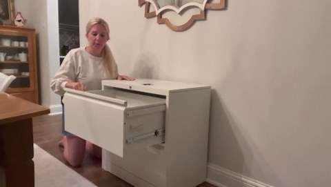 Superday Metal Lateral File Cabinet with Lock, 2 Drawer File Cabinet, White Filing Cabinets with Lock, Filing Cabinets for Home Office/Legal/Letter/A4, Home Office Furniture for Hanging File