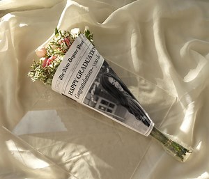 Graduation Newspaper Gift Template, Flower Bouquet Wrap Newspaper for New Graduate, College Senior 2026 Gift, Canva Template, 044 - Etsy