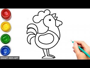 How To Draw Chicken | Cock Drawing | Draw Smart