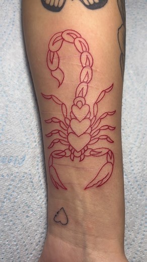 Red scorpio 🦂 #jackharttattooing #red #scorpio #tattoo #redtattoo #scorpiotattoo | Jack Hart Tattooing