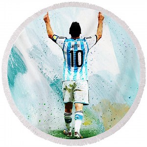 Lionel Messi 92ui Round Beach Towel by Gull G
