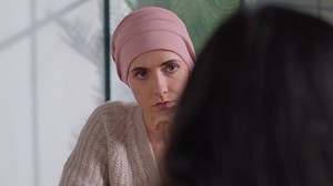 Serious Young Woman Patient Wearing Headscarf Undergoing Chemotherapy Treatment For Breast Cancer Meeting With Oncologist Or Doctor In Hospital 1 | Free Stock Video Footage