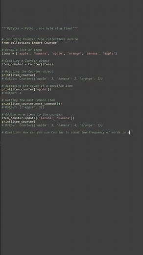 collections counter #python #showcase