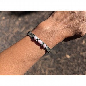Navajo‎ Cuff Bracelet 3 Pink Conch Shell Handmade Native Am Jewelry Sz 6.75in**