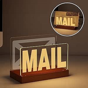 Amazon.com: YuanDian Mail Organizer, Light up Wooden Mail Tray Countertop, Letter Holder, Mail Holder for Desk, Mail Rack for Counter, Mail Sorters : Office Products