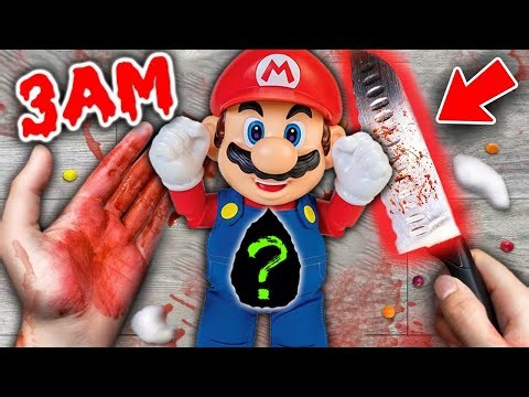 (WHAT'S INSIDE?) CUTTING OPEN HAUNTED SUPER MARIO BROS. DOLL AT 3AM!!