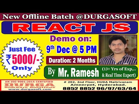 REACT JS Offline Training @ DURGASOFT
